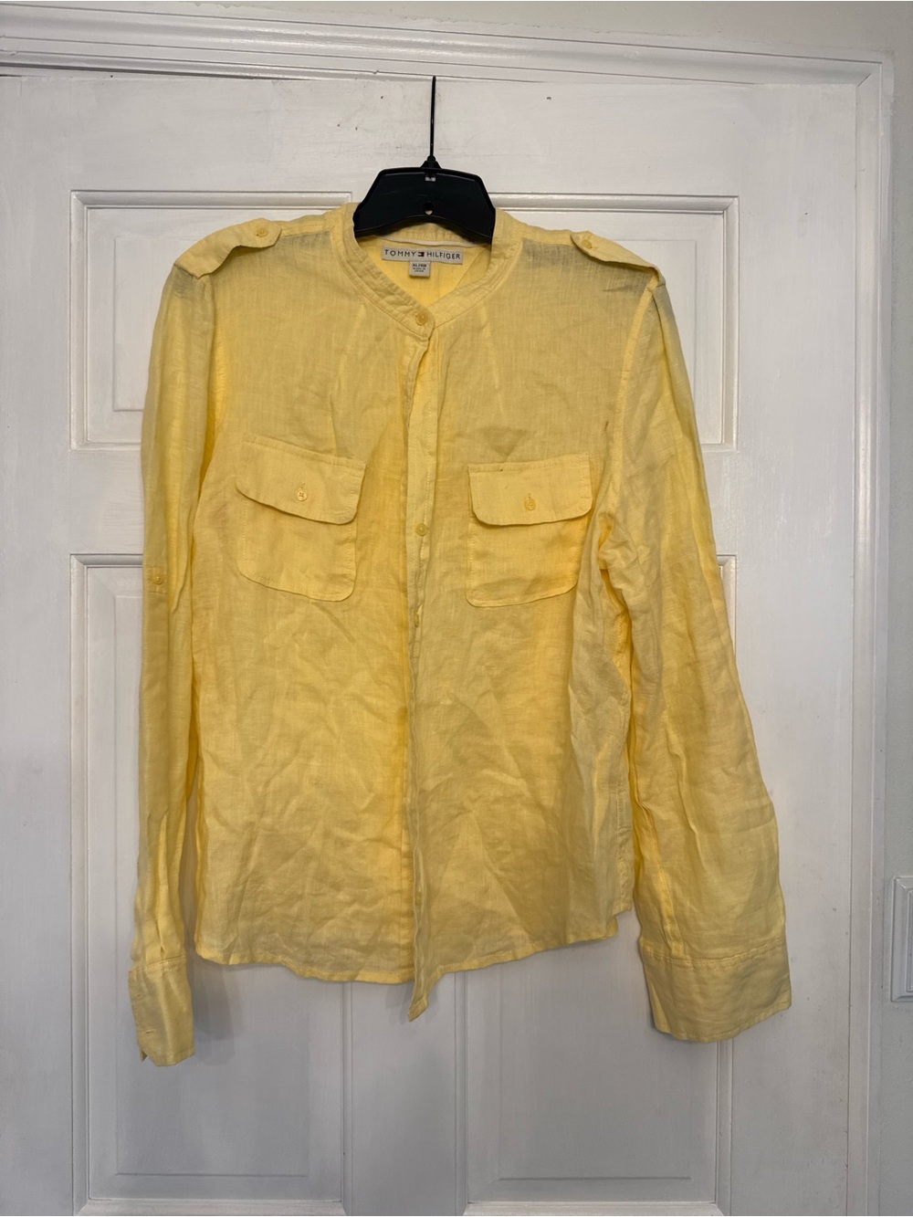 Tommy Hilfiger women’s  Yellow Button up shirt